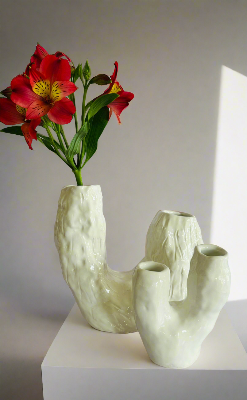 dual vessel | stone + stem series | large