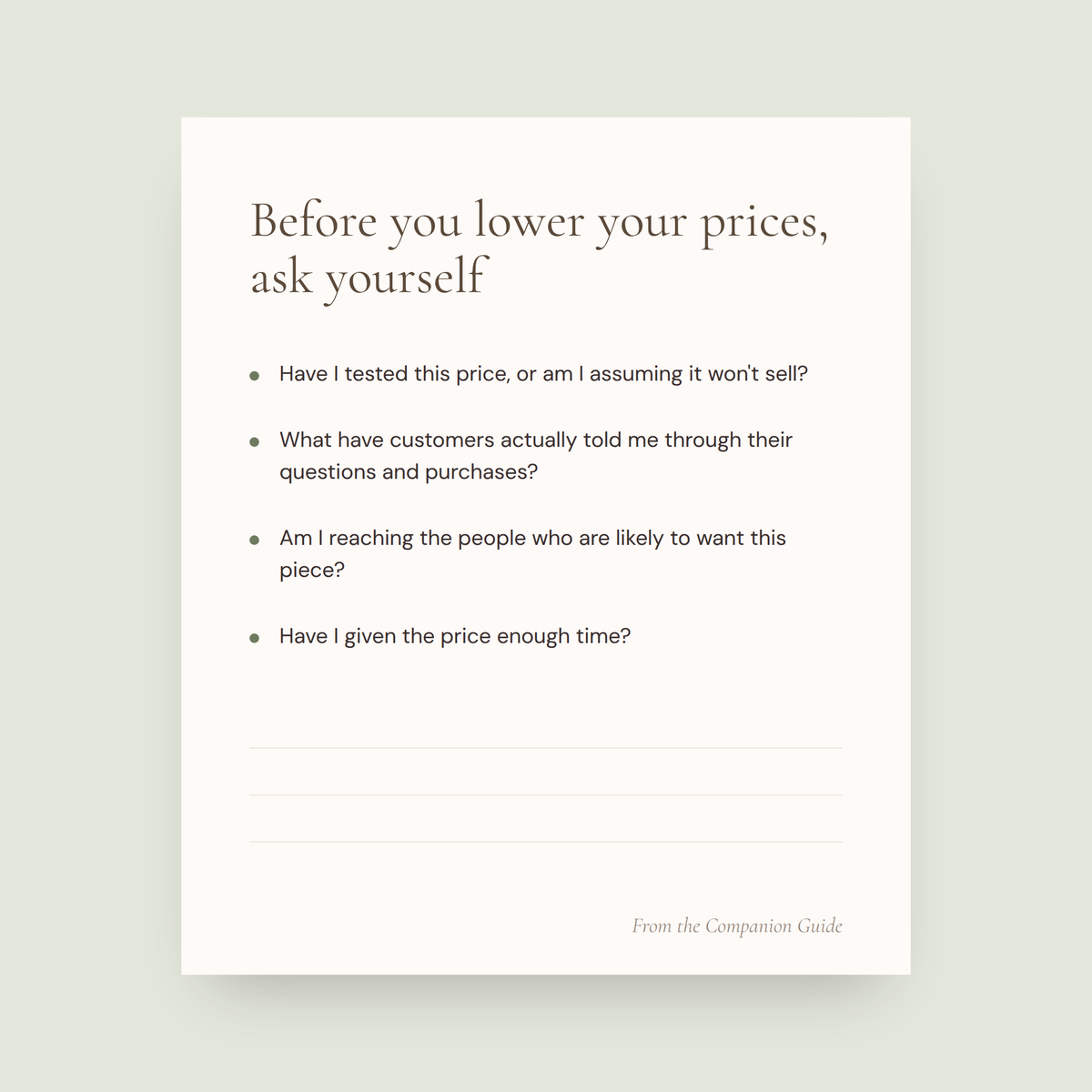 Pottery Pricing Companion Guide